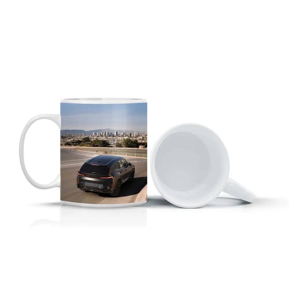 BMW XM Black SUV City Skyline Road – Mugs
