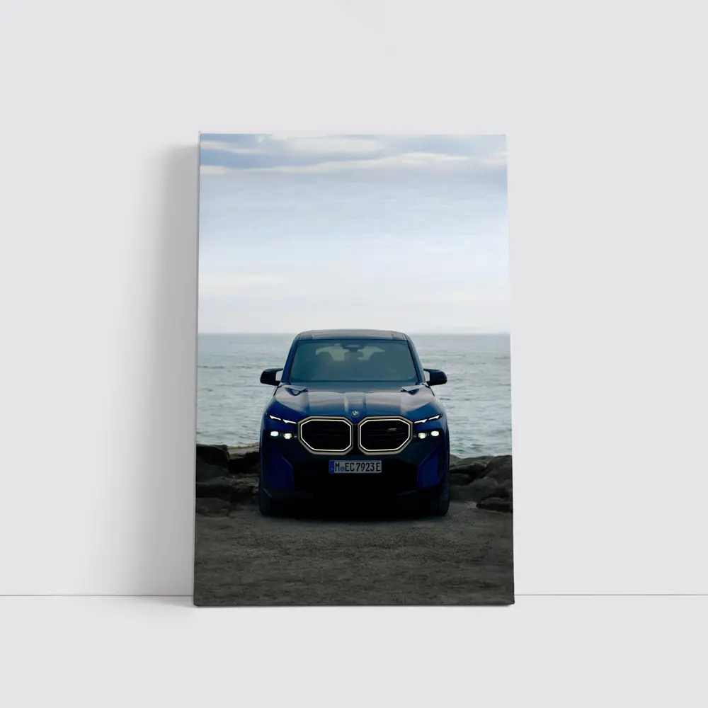 BMW XM Front View Ocean Background – Wall Art