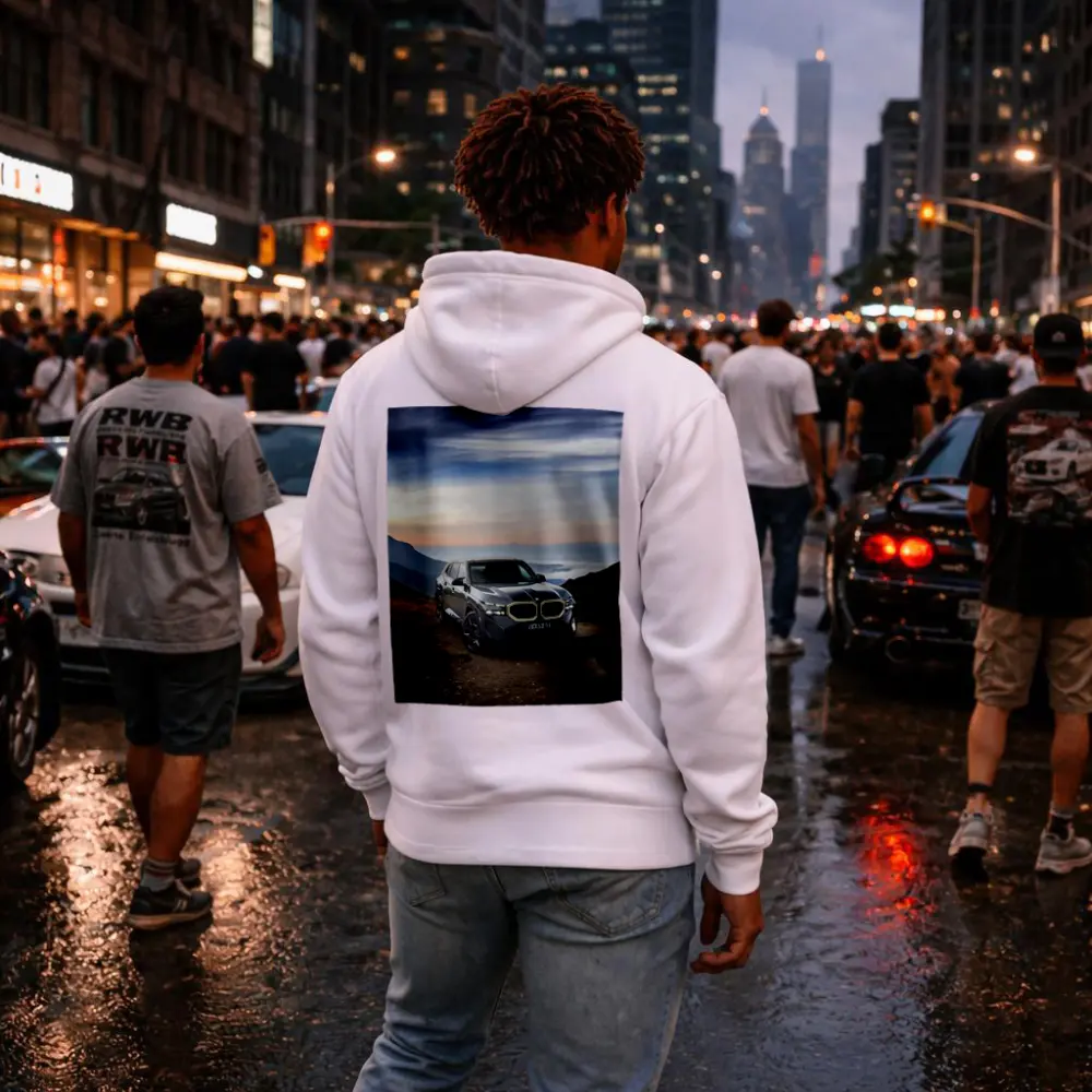 BMW XM Dark Gray Mountain Road View – Hoodies