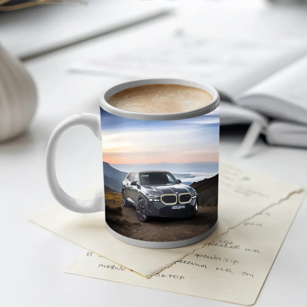 BMW XM Dark Gray Mountain Road View – Mugs