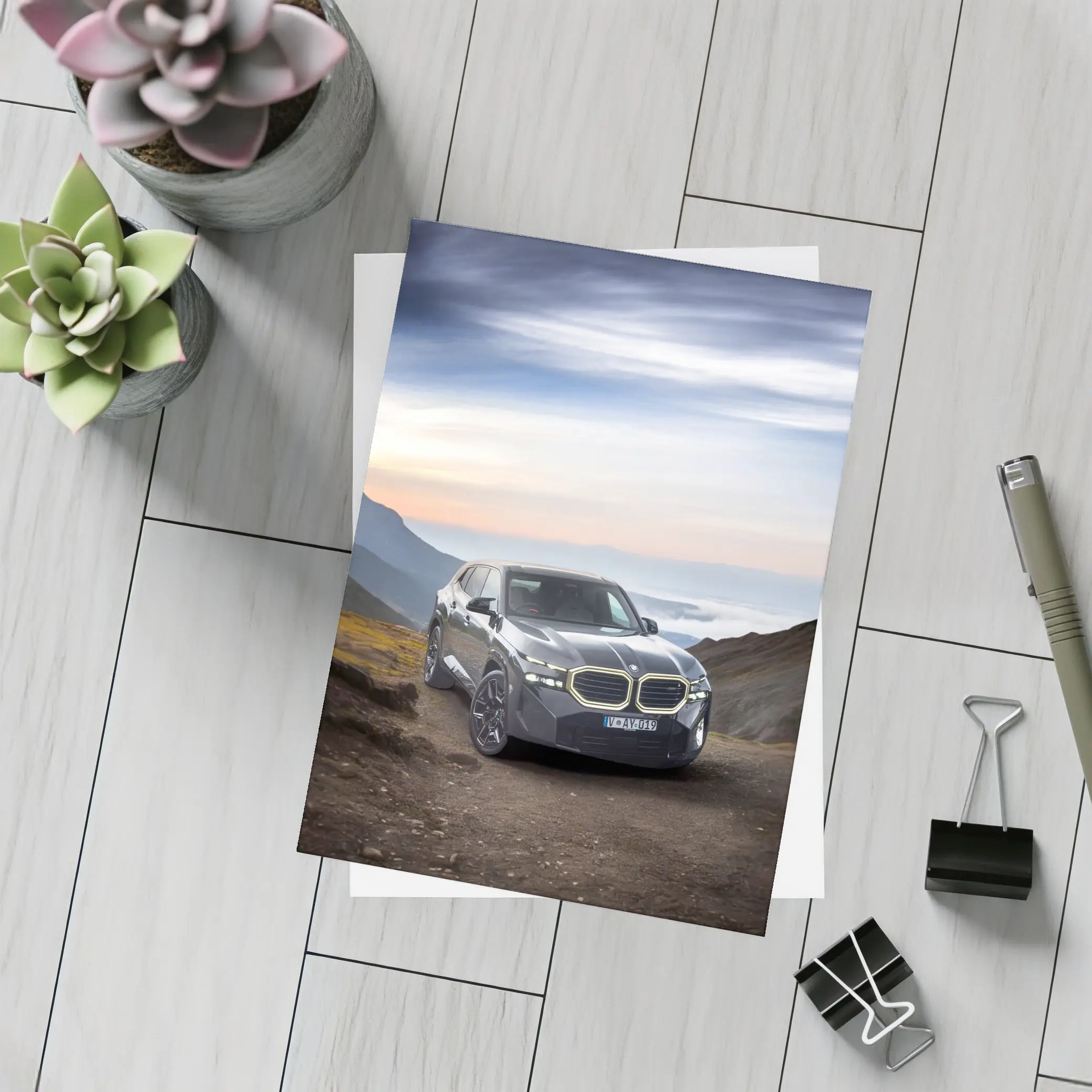 BMW XM Dark Gray Mountain Road View – Postcards