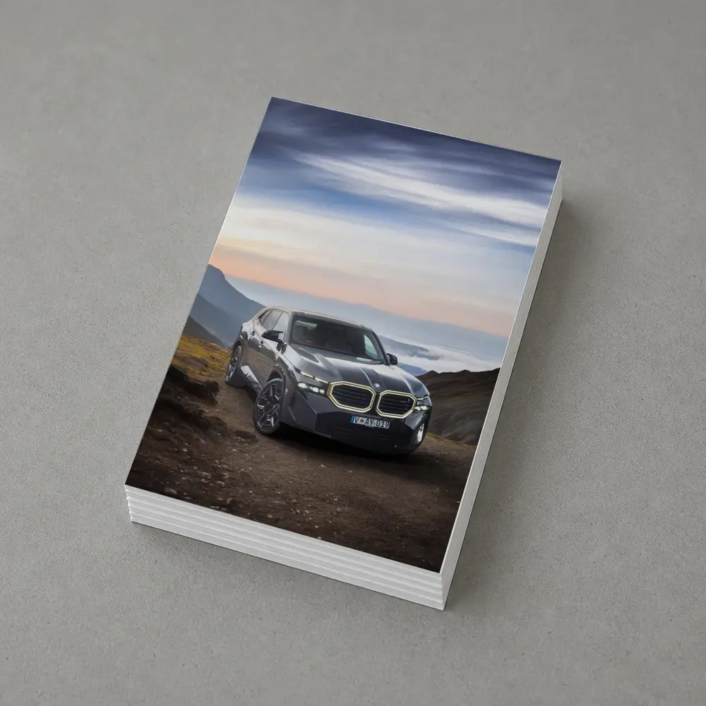 BMW XM Dark Gray Mountain Road View – Postcards