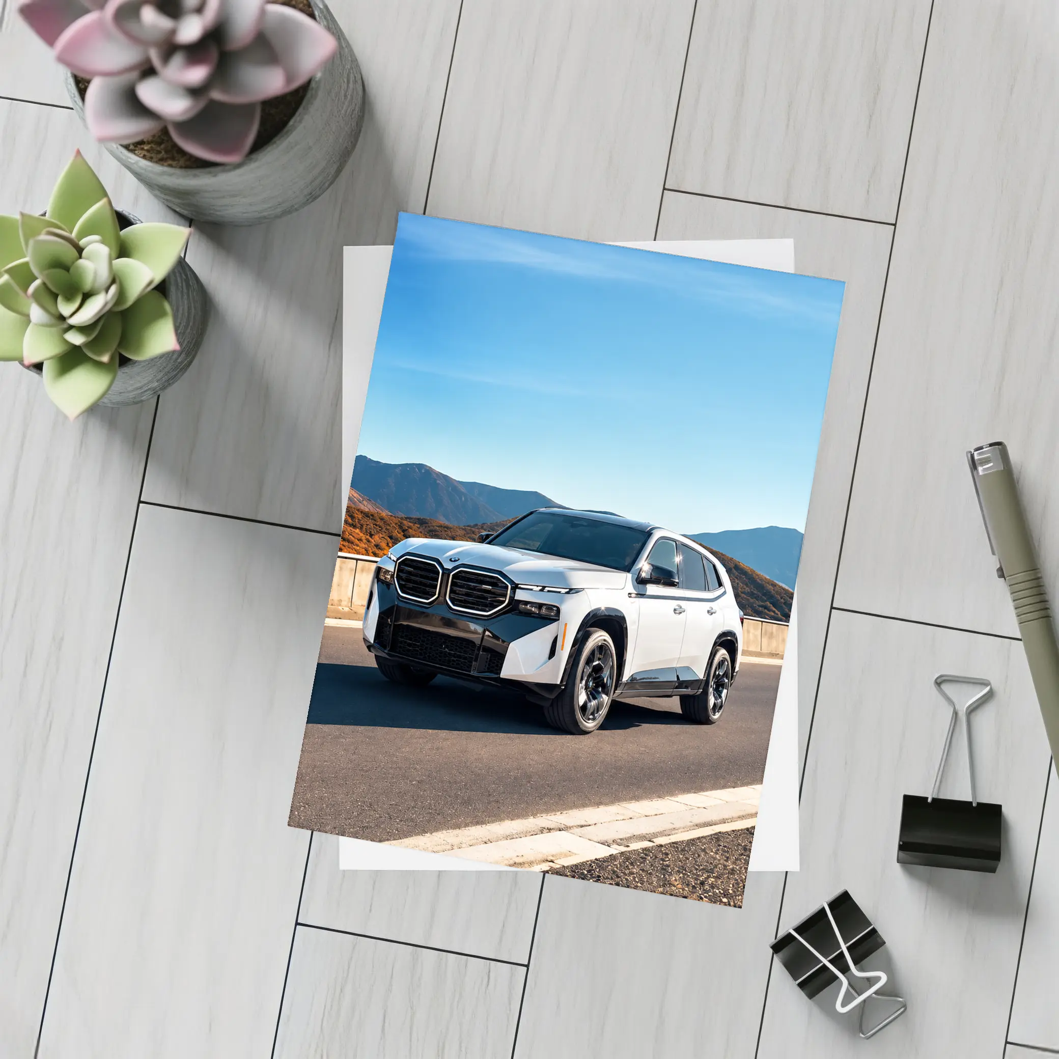 BMW XM SUV on Mountain Highway Road – Postcards