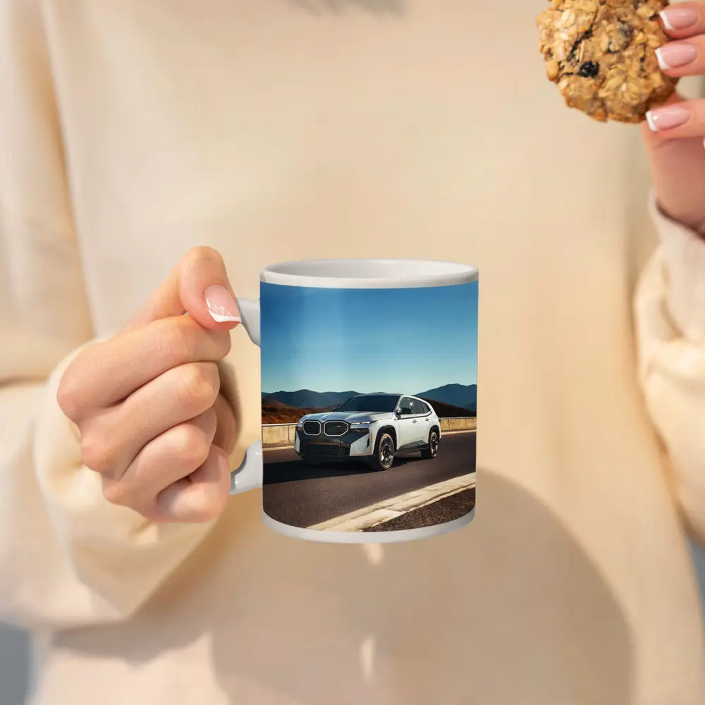 BMW XM White SUV Mountain Highway Drive – Mugs