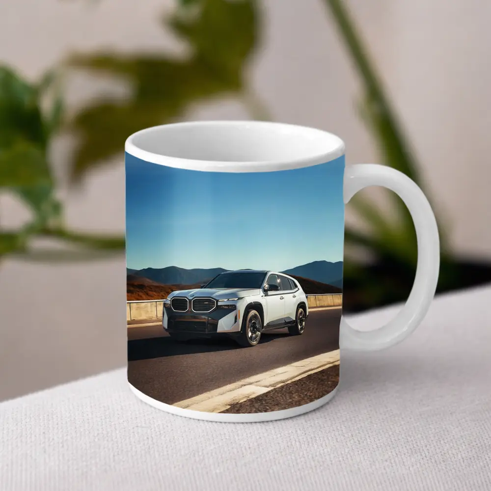 BMW XM White SUV Mountain Highway Drive – Mugs