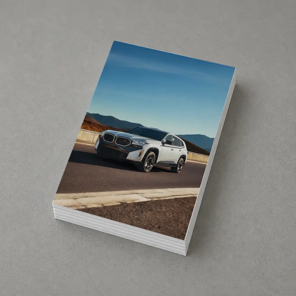 BMW XM White SUV Mountain Highway Drive – Postcards