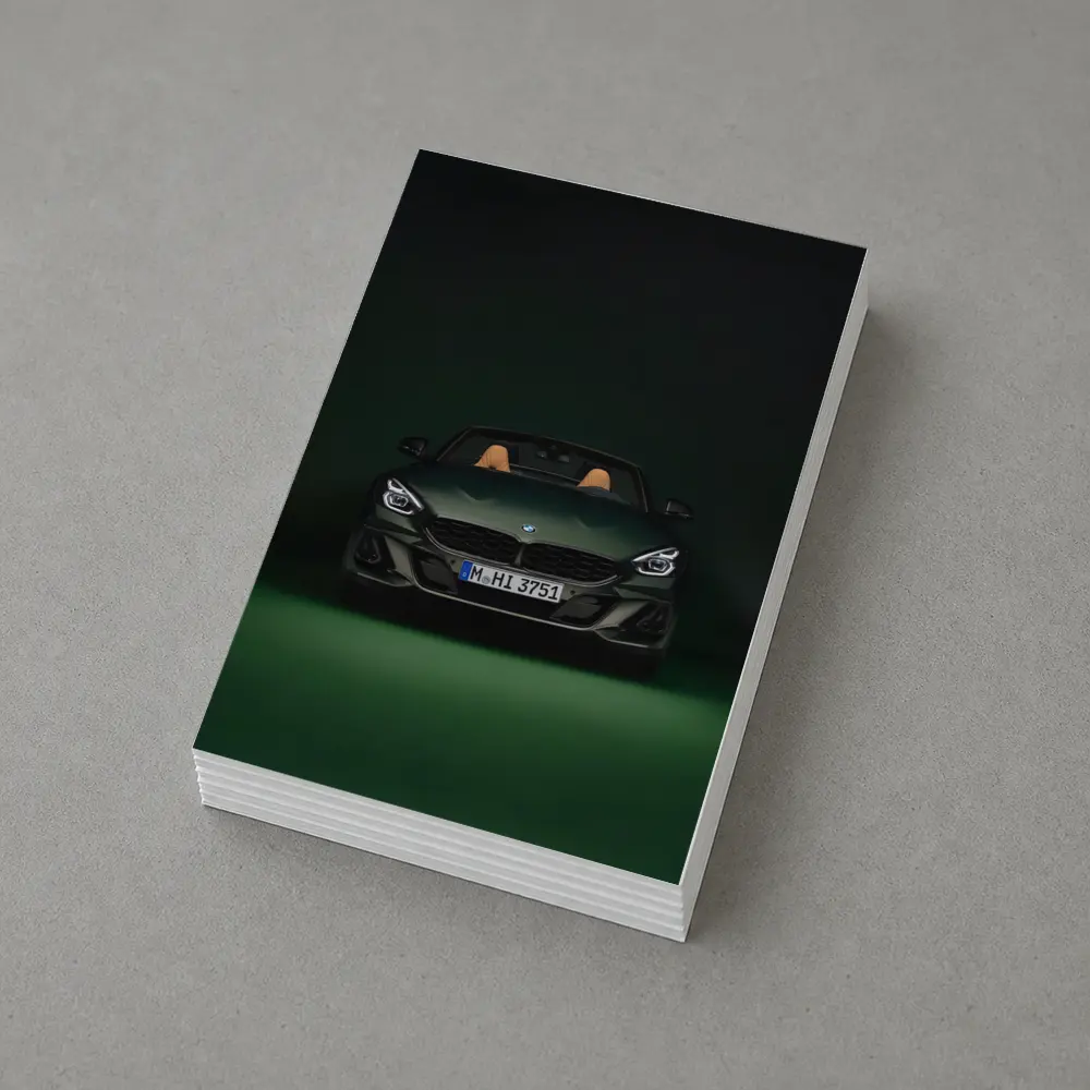 BMW Z4 Green Studio Dark Background – Postcards