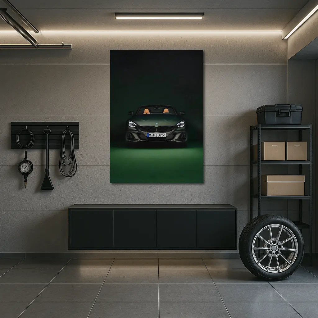 BMW Z4 Green Studio Dark Background – Wall Art
