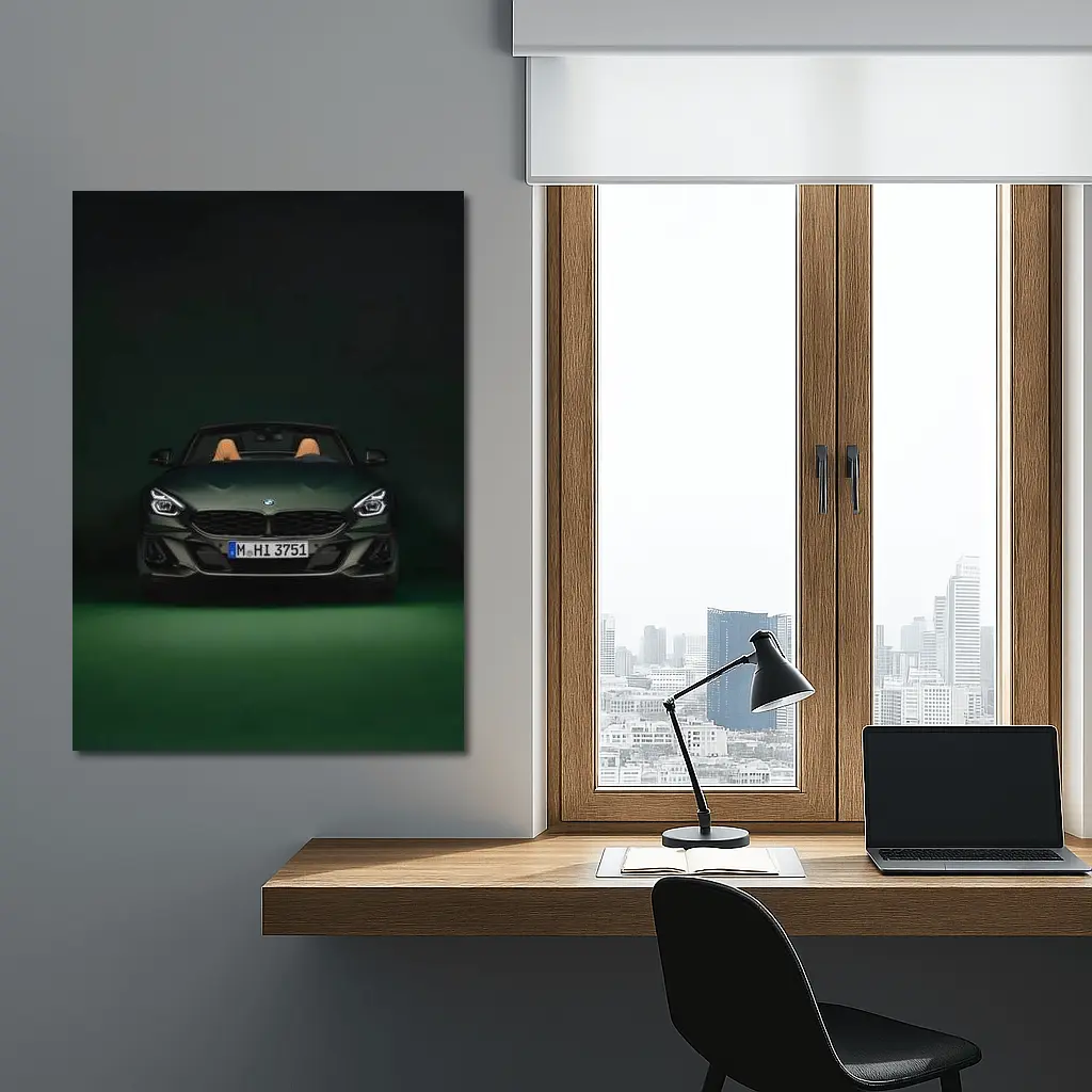 BMW Z4 Green Studio Dark Background – Wall Art