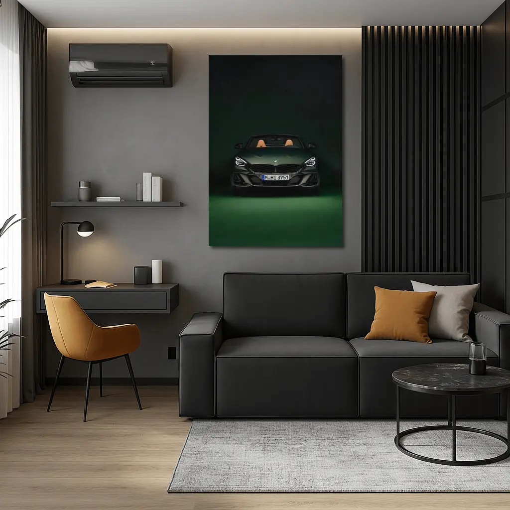 BMW Z4 Green Studio Dark Background – Wall Art