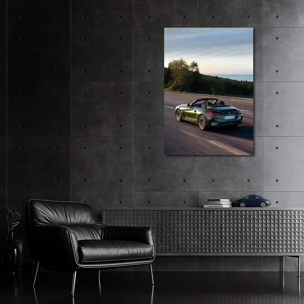 BMW Z4 M40i Green Convertible Coastal Road – Wall Art