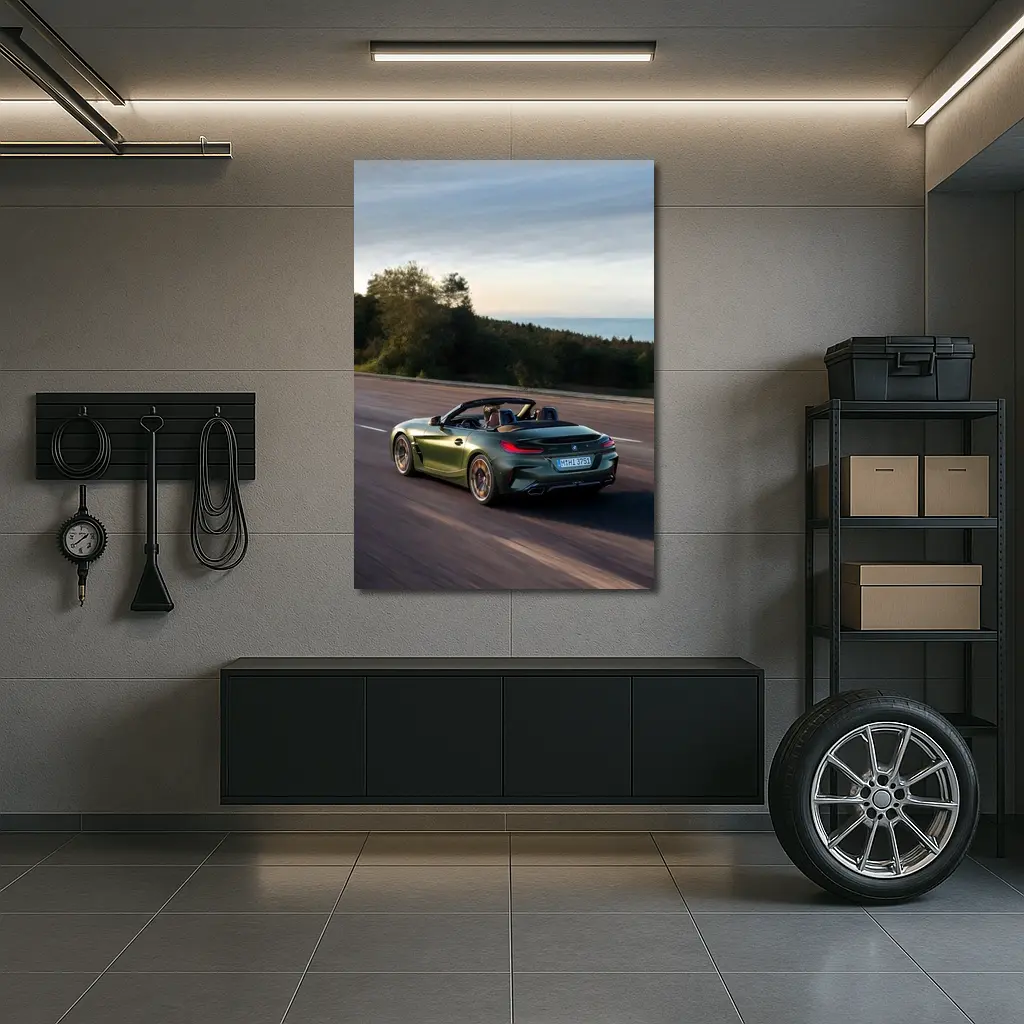 BMW Z4 M40i Green Convertible Coastal Road – Wall Art