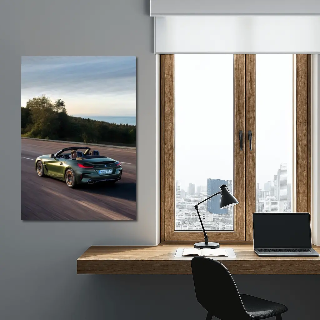 BMW Z4 M40i Green Convertible Coastal Road – Wall Art