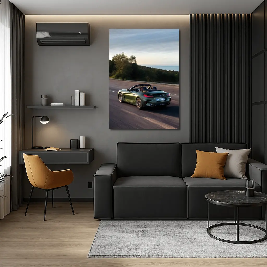 BMW Z4 M40i Green Convertible Coastal Road – Wall Art