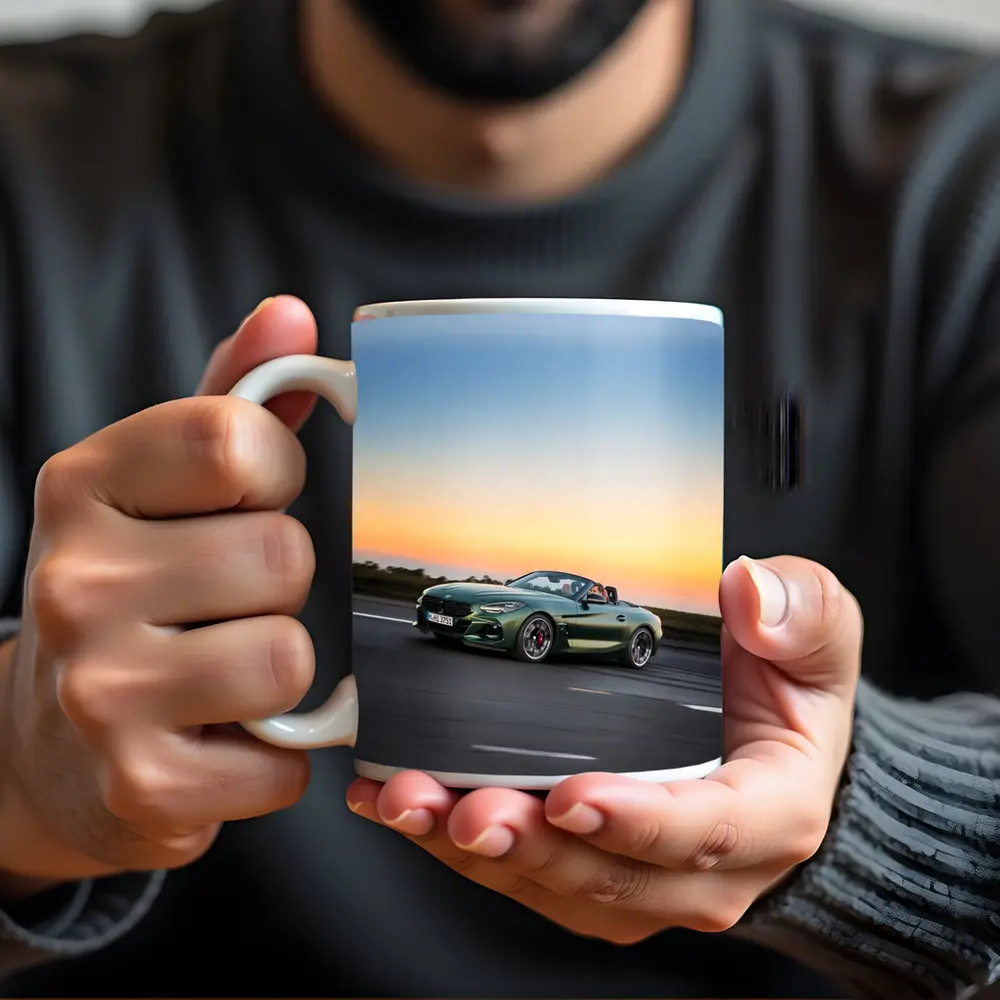 BMW Z4 Green Roadster Sunset Highway Drive – Mugs