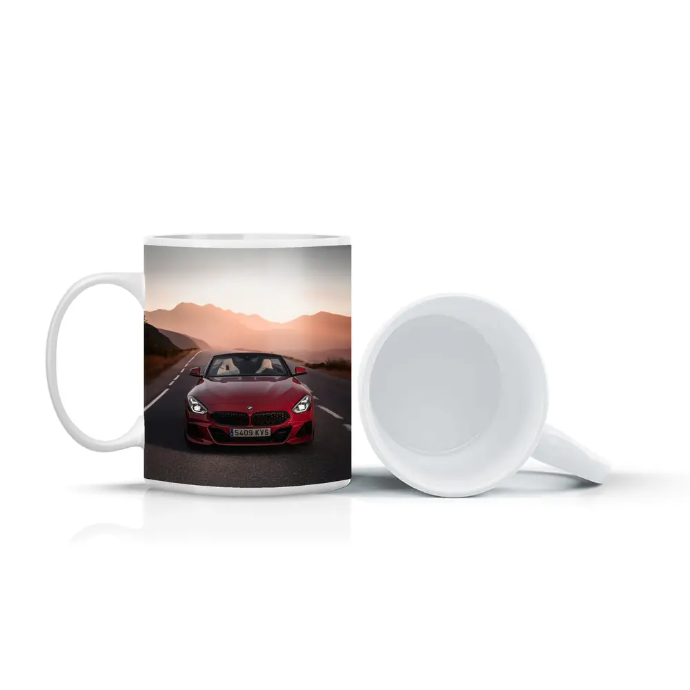 BMW Z4 Red Roadster Mountain Sunset Road – Mugs