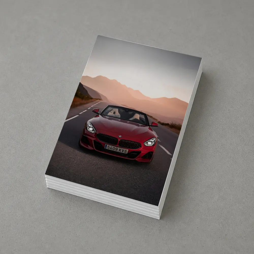 BMW Z4 Red Roadster Mountain Sunset Road – Postcards