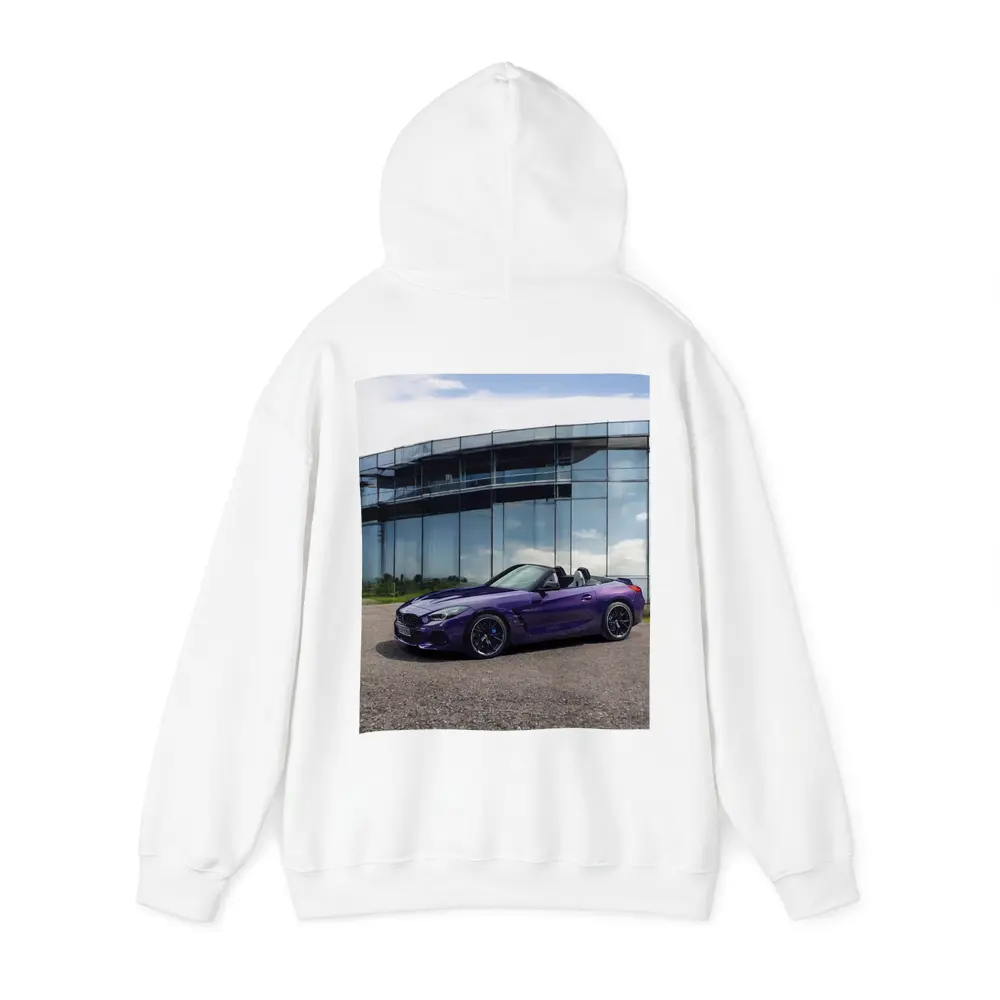 BMW Z4 Purple Roadster Glass Building – Hoodies