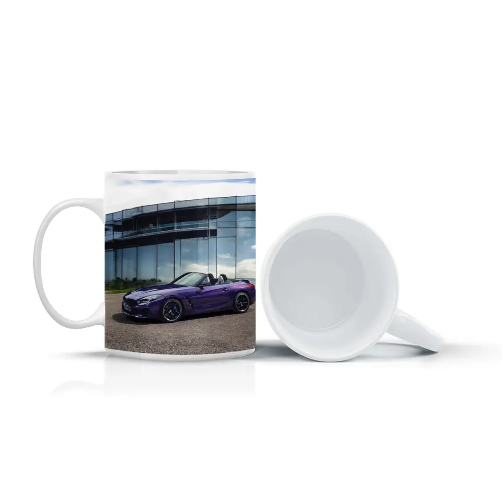 BMW Z4 Purple Roadster Glass Building – Mugs