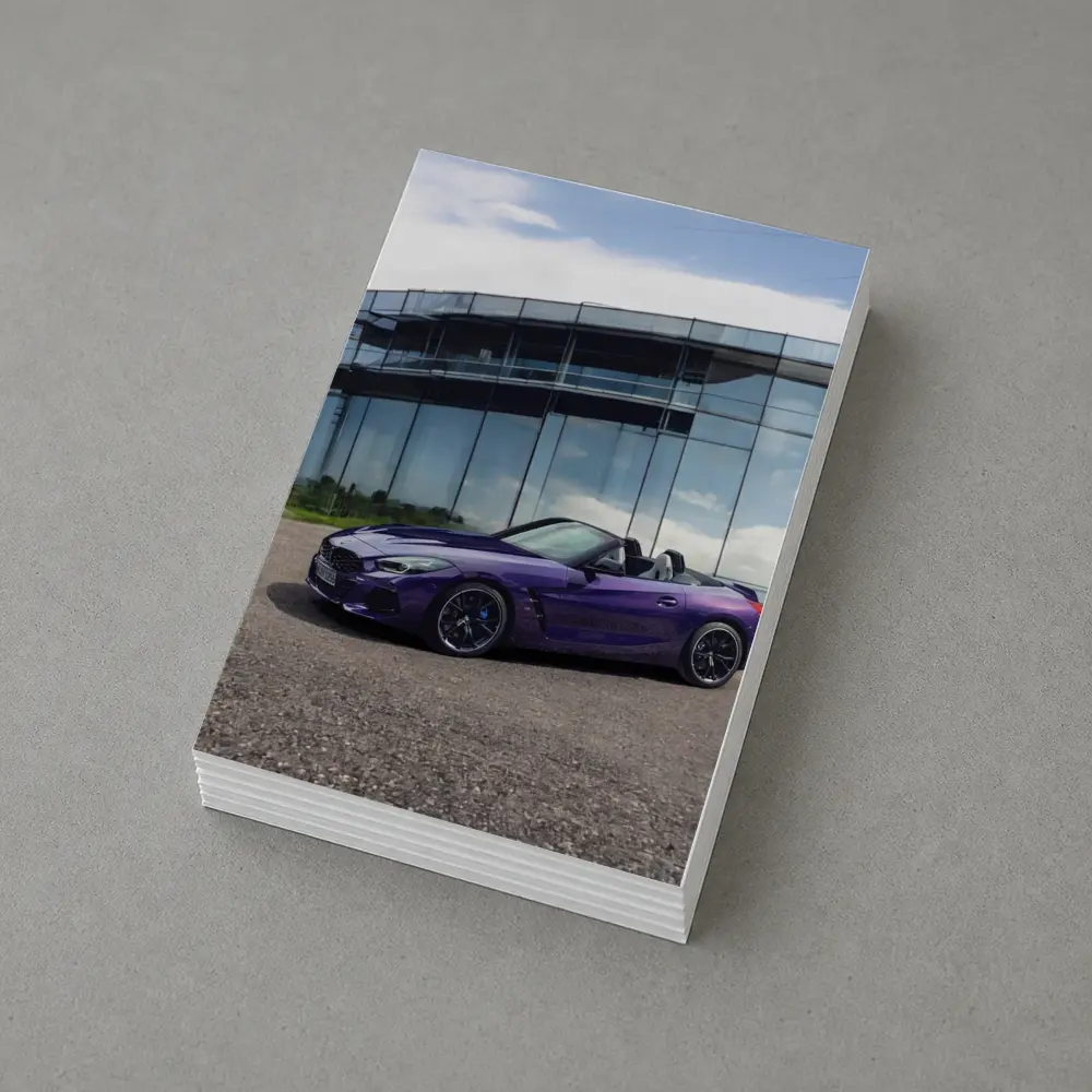 BMW Z4 Purple Roadster Glass Building – Postcards