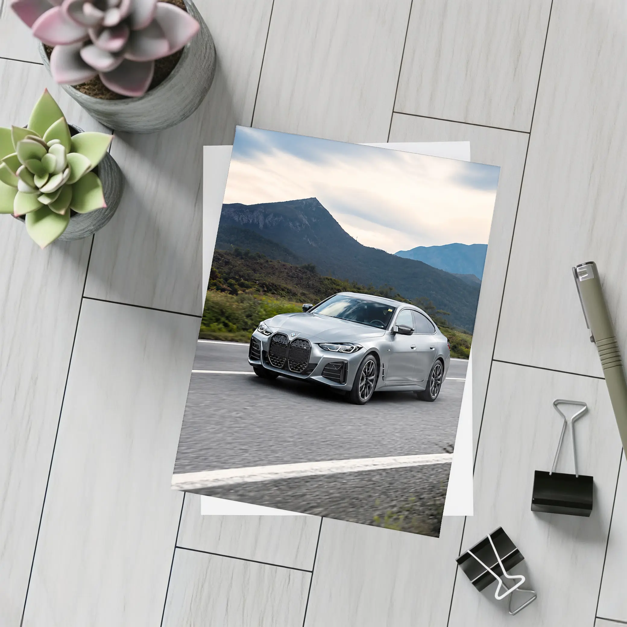 BMW 4 Series Gray Coupe Mountain Road – Postcards