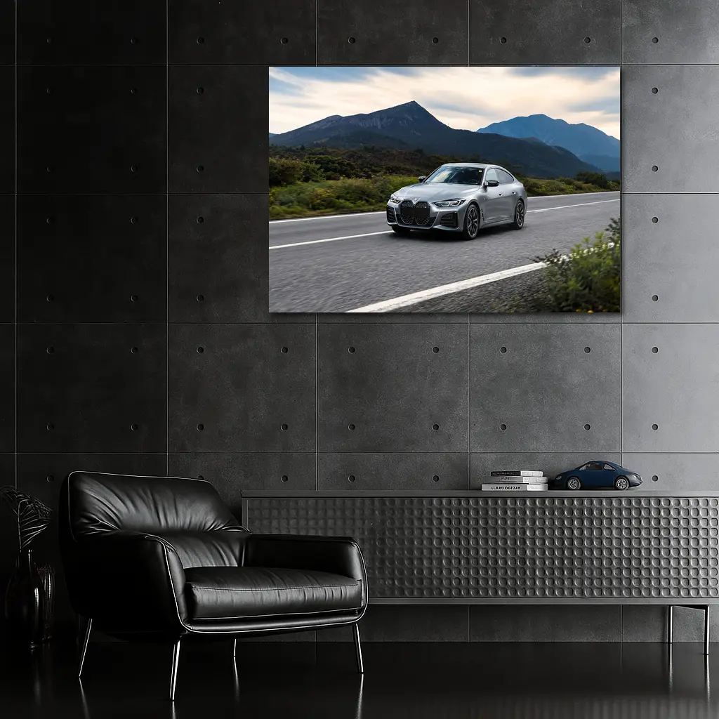 BMW 4 Series Gray Coupe Mountain Road – Wall Art