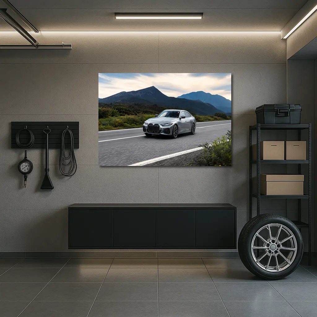 BMW 4 Series Gray Coupe Mountain Road – Wall Art