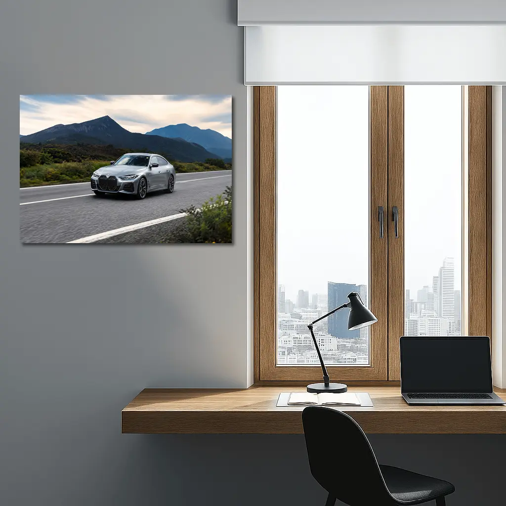 BMW 4 Series Gray Coupe Mountain Road – Wall Art
