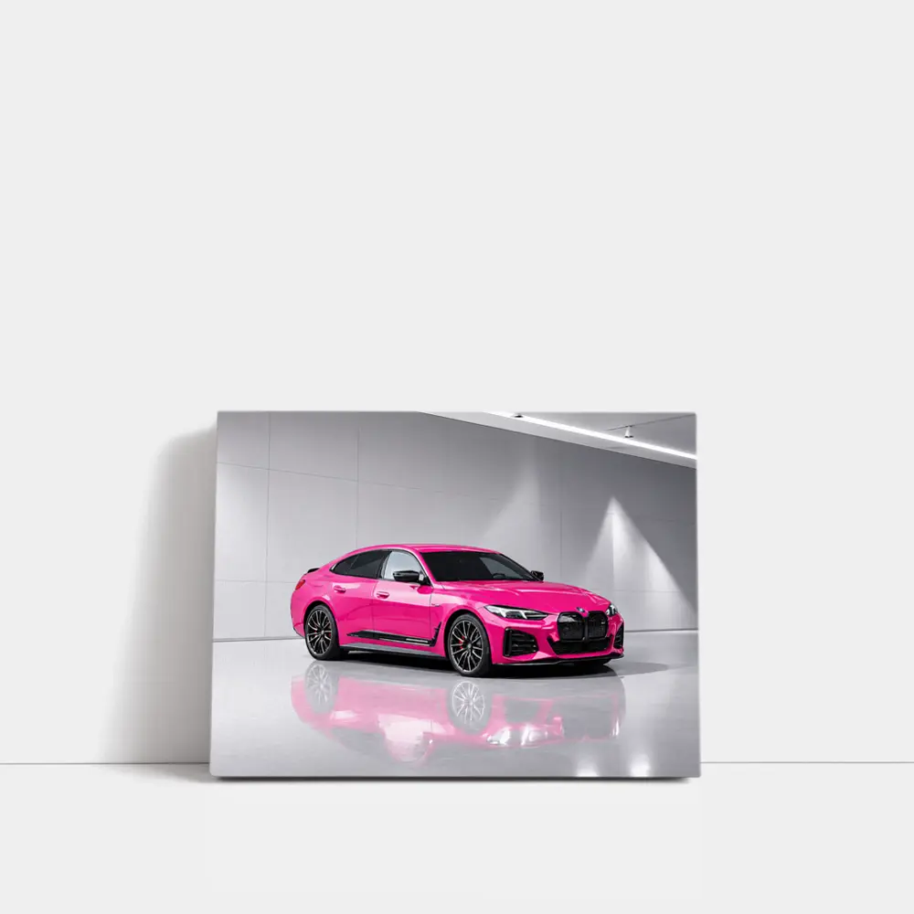 BMW i4 M50 Pink Studio Shot – Wall Art