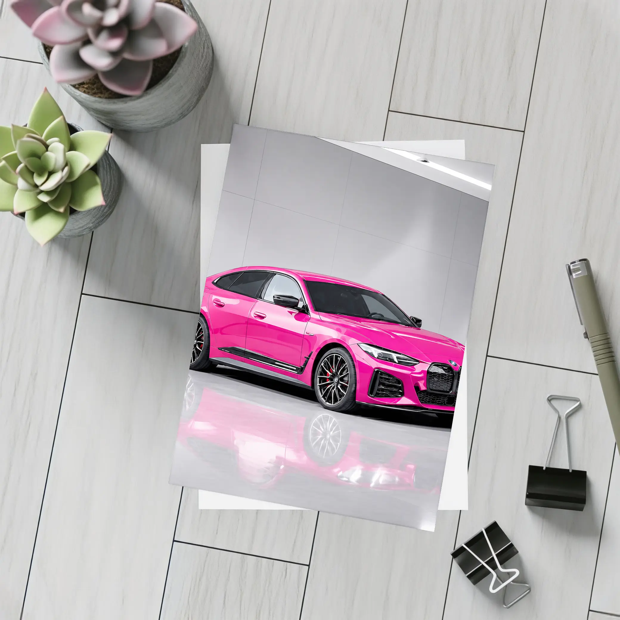 BMW i4 M50 Pink Studio Shot – Postcards