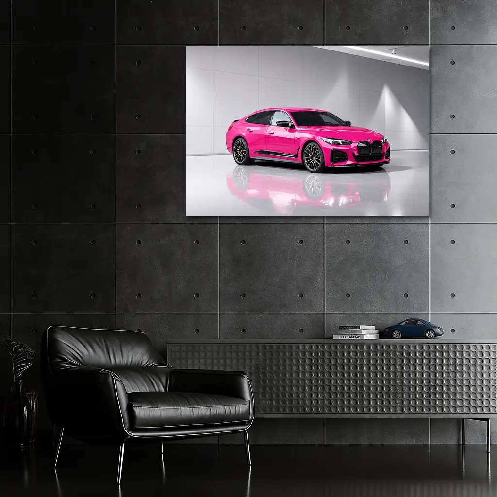 BMW i4 M50 Pink Studio Shot – Wall Art