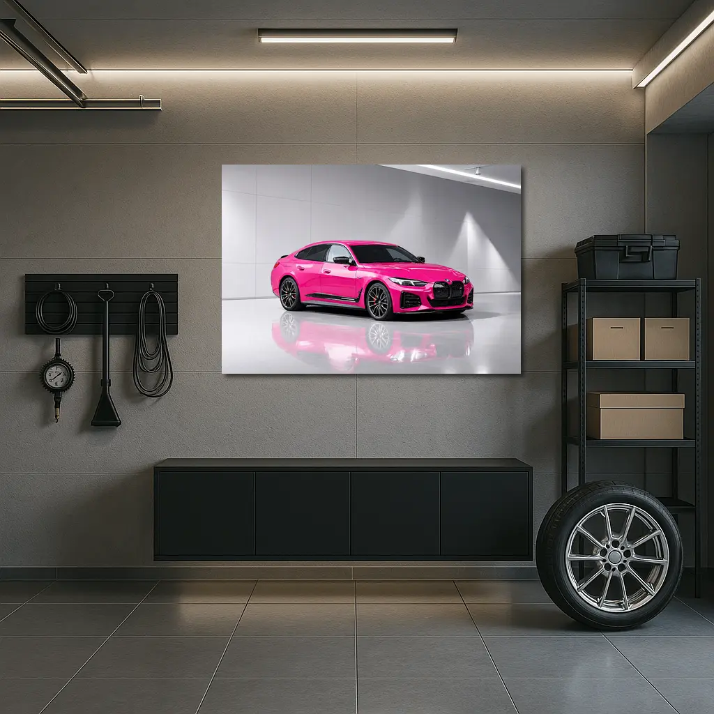 BMW i4 M50 Pink Studio Shot – Wall Art