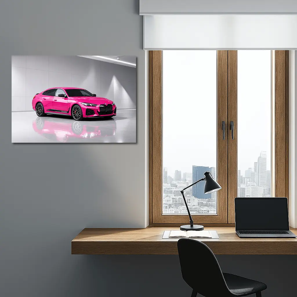 BMW i4 M50 Pink Studio Shot – Wall Art