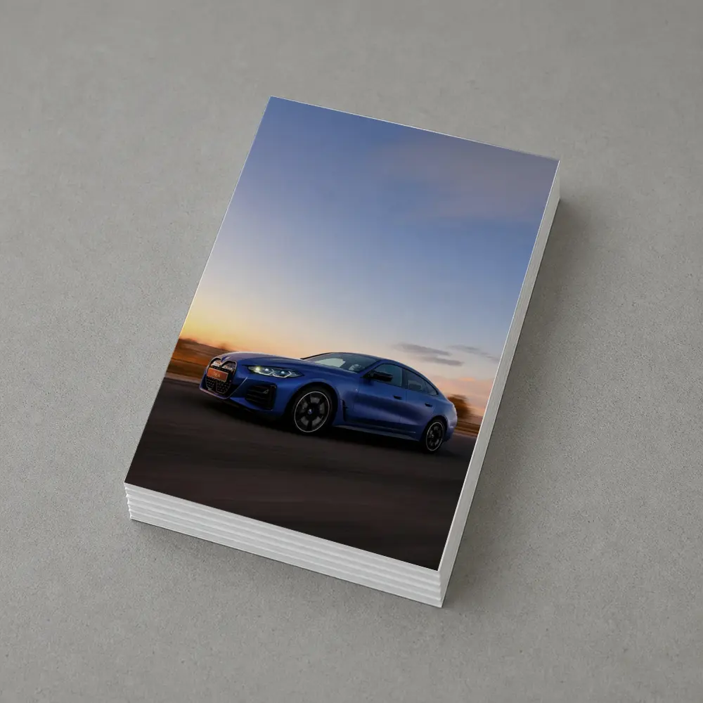 BMW i4 Blue Sunset Road Drive – Postcards