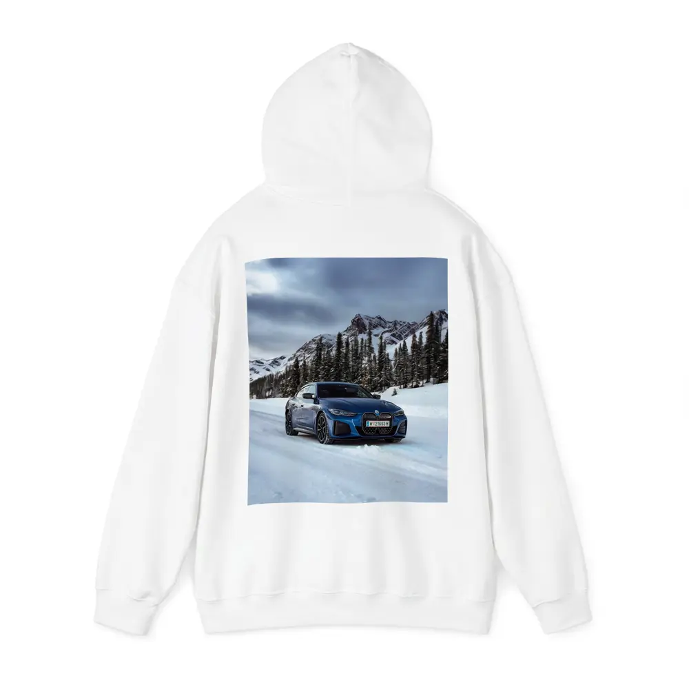BMW i4 M50 Blue Snow Mountain Road – Hoodies