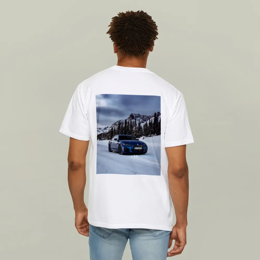BMW i4 M50 Blue Snow Mountain Road – T-Shirts