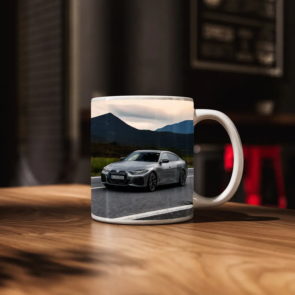 BMW i4 Gran Coupe Gray Mountain Road Drive – Mugs