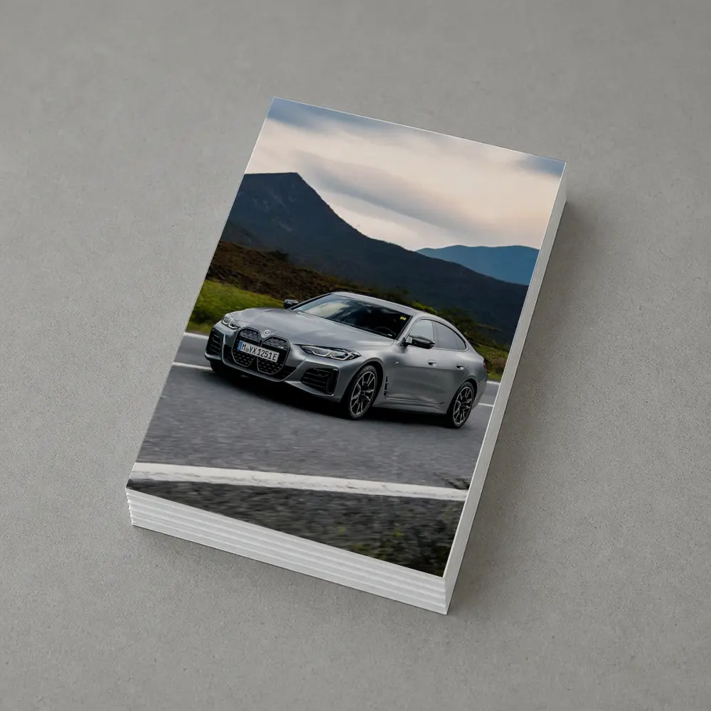 BMW i4 Gran Coupe Gray Mountain Road Drive – Postcards
