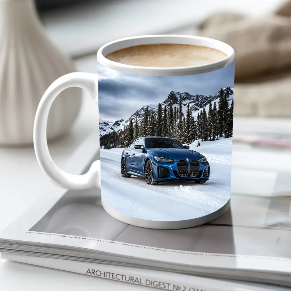 BMW i4 M50 Blue Snow Mountain Road – Mugs