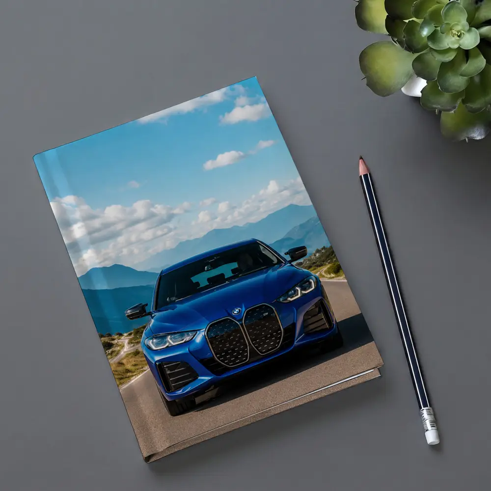 BMW i4 Blue Front Mountain Road – Notebooks