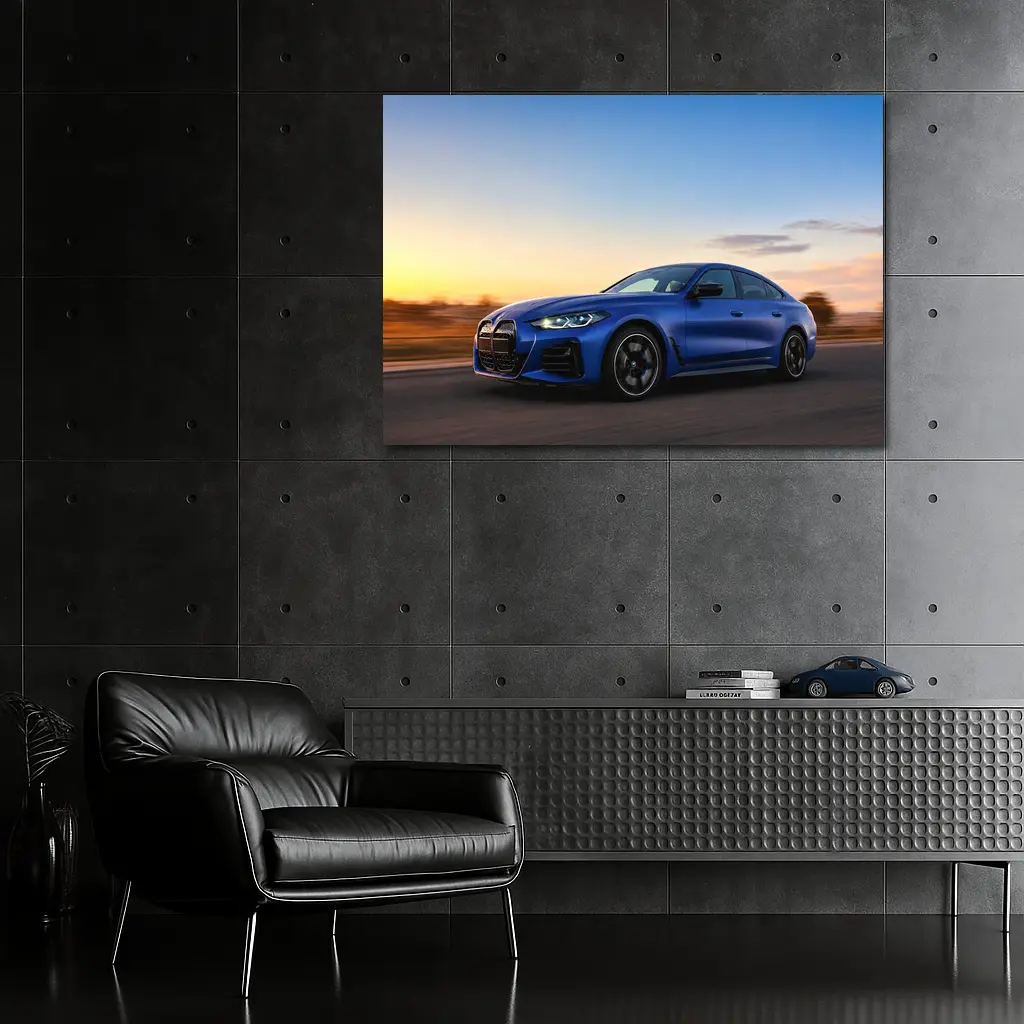 BMW i4 Gran Coupe Blue Sunset Drive – Wall Art