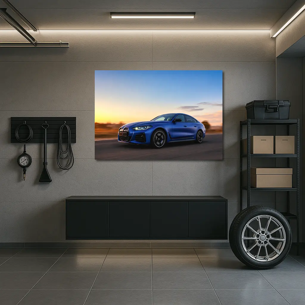BMW i4 Gran Coupe Blue Sunset Drive – Wall Art