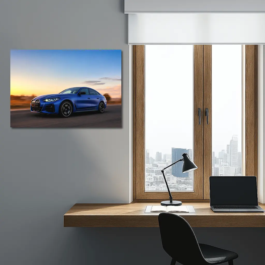BMW i4 Gran Coupe Blue Sunset Drive – Wall Art