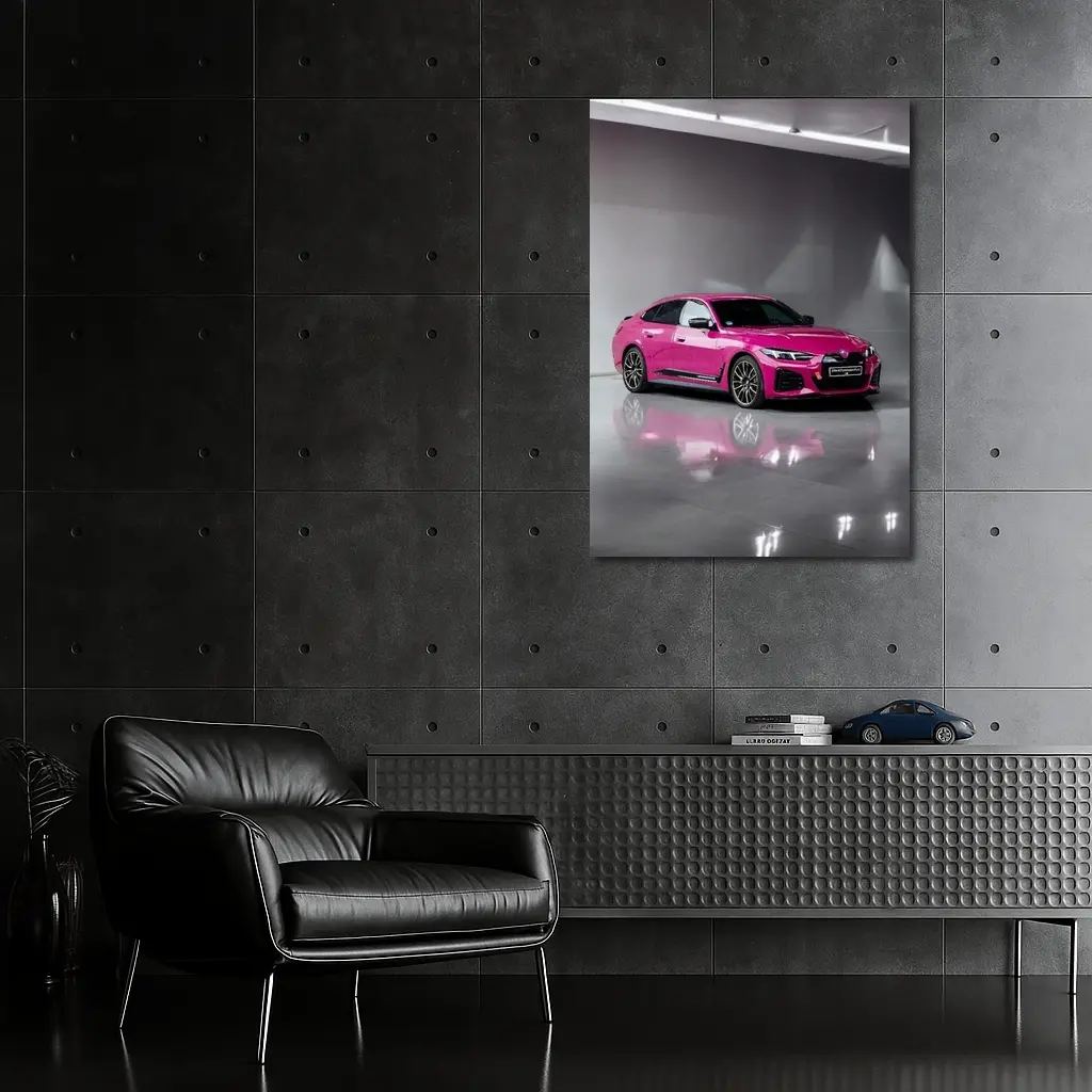 Pink BMW i4 M50 Studio Showroom – Wall Art