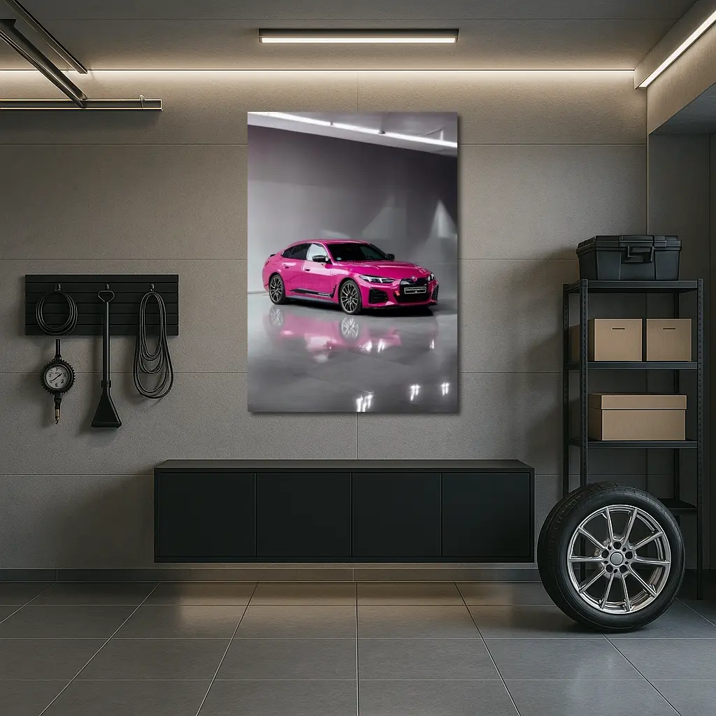 Pink BMW i4 M50 Studio Showroom – Wall Art