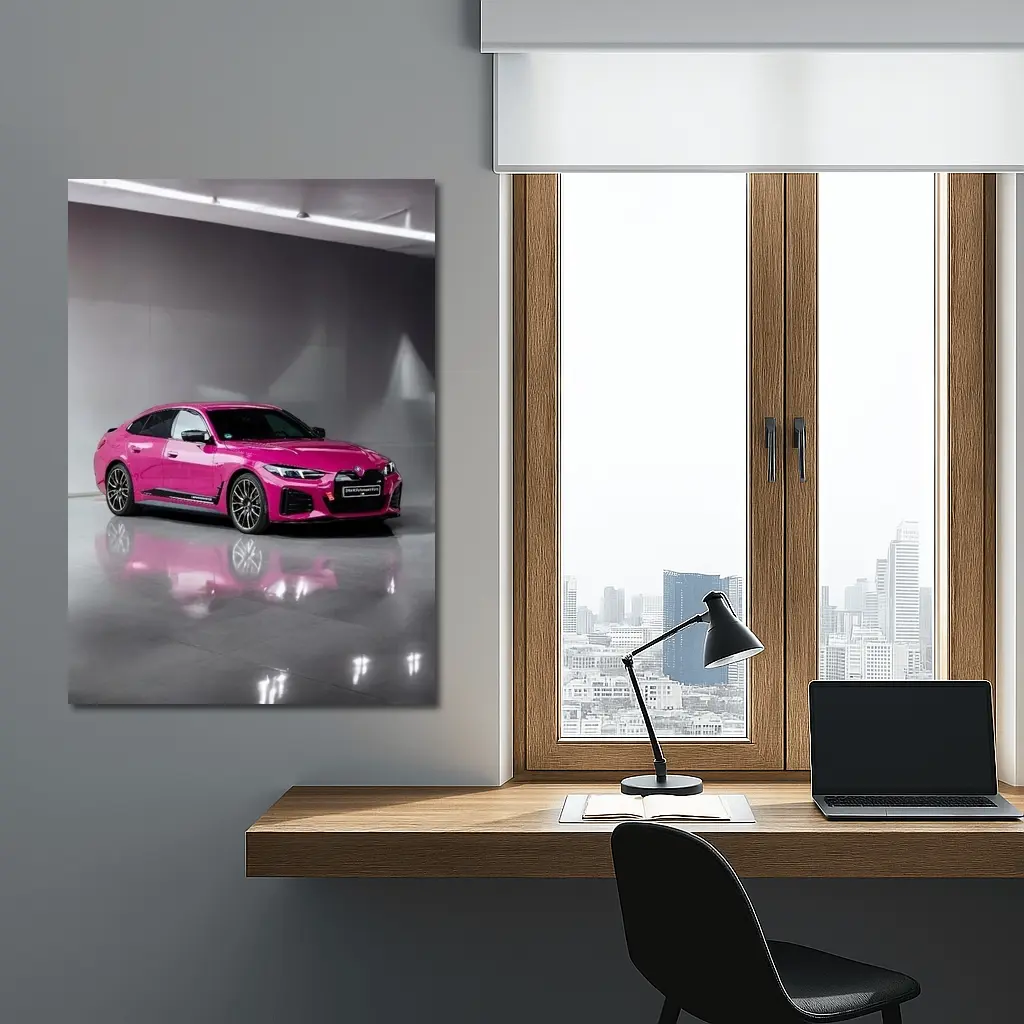 Pink BMW i4 M50 Studio Showroom – Wall Art