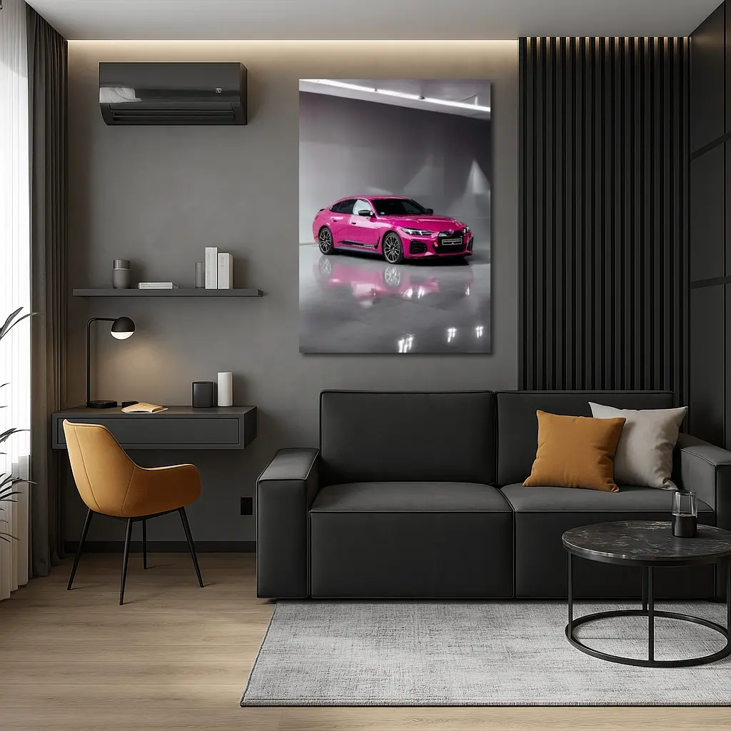Pink BMW i4 M50 Studio Showroom – Wall Art