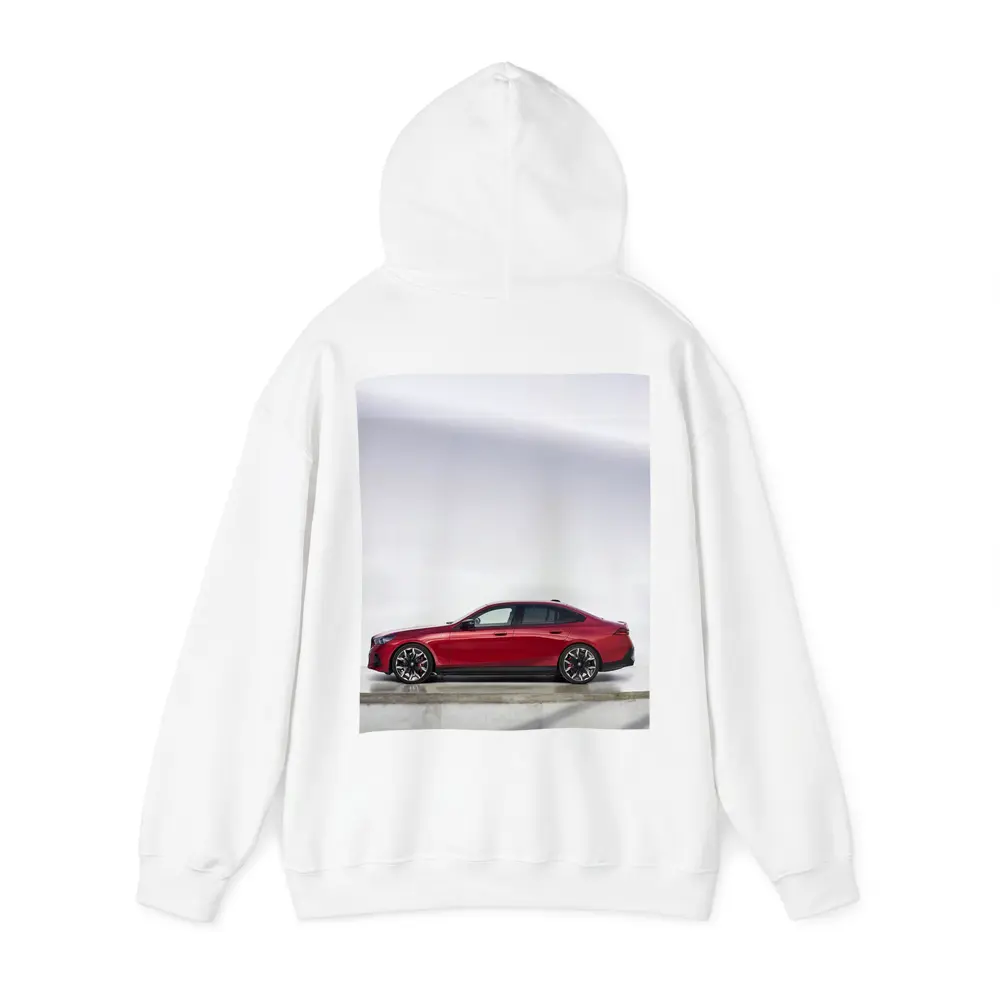 BMW i5 M60 Red Sedan Studio Shot – Hoodies