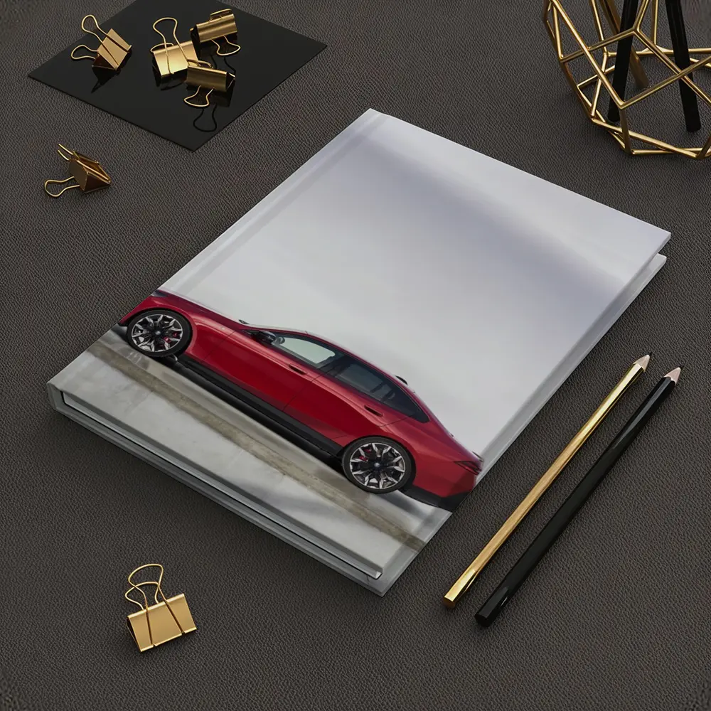BMW i5 M60 Red Sedan Studio Shot – Notebooks