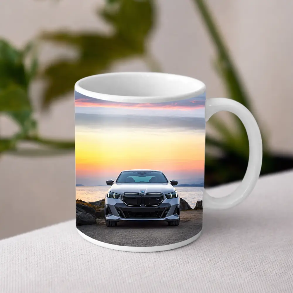 BMW i5 M60 Sedan Coastal Sunset View – Mugs